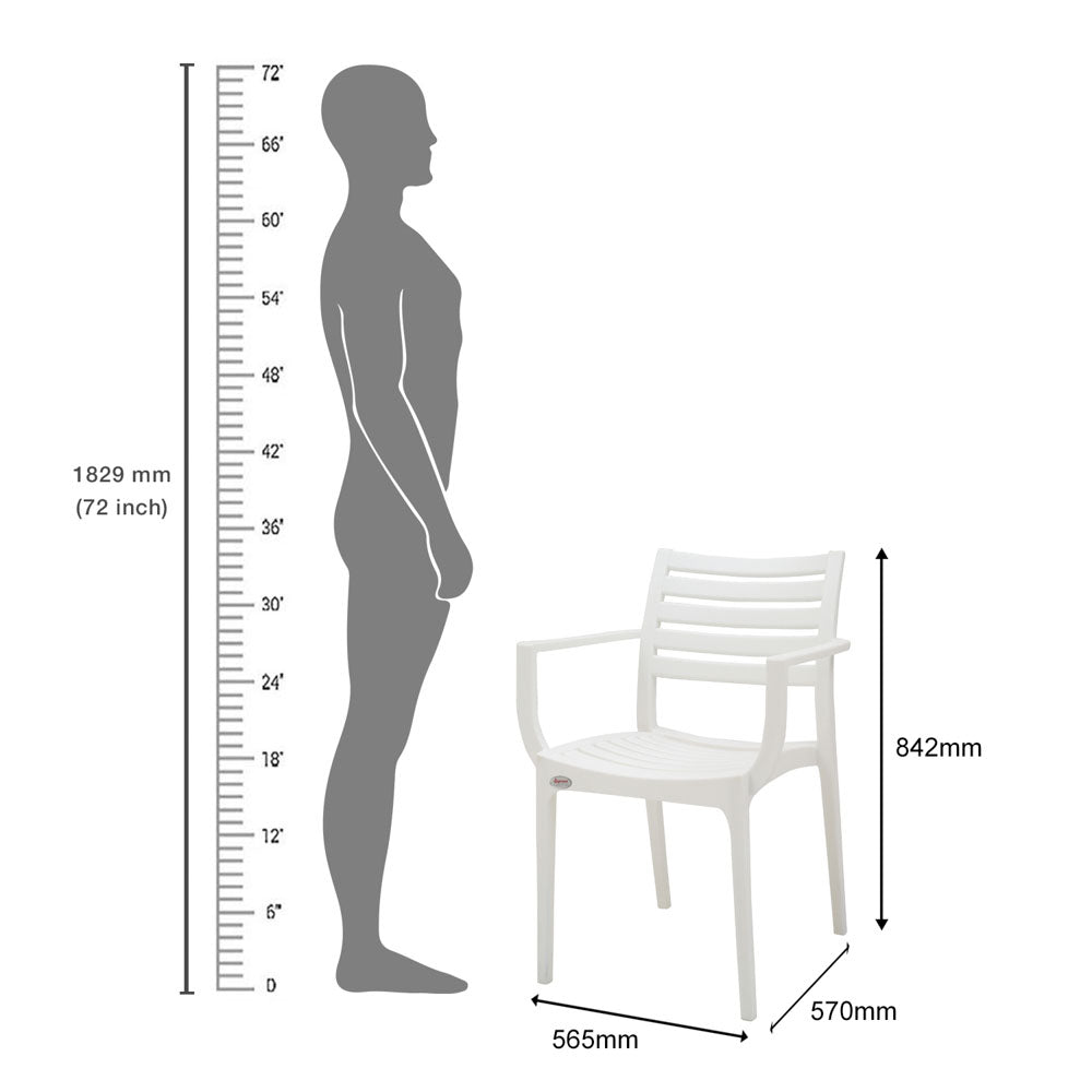 Supreme Empire Plastic With-Arm Chair
