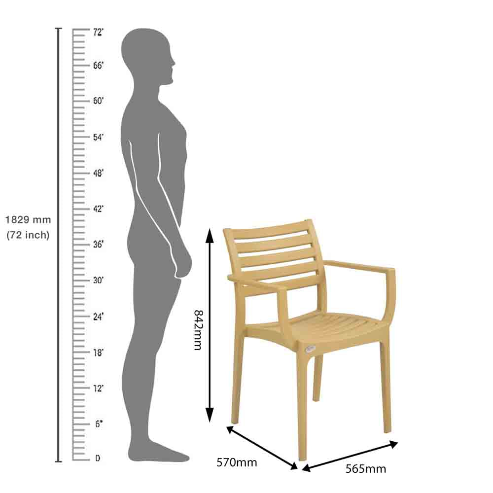 Supreme Empire Plastic With-Arm Chair