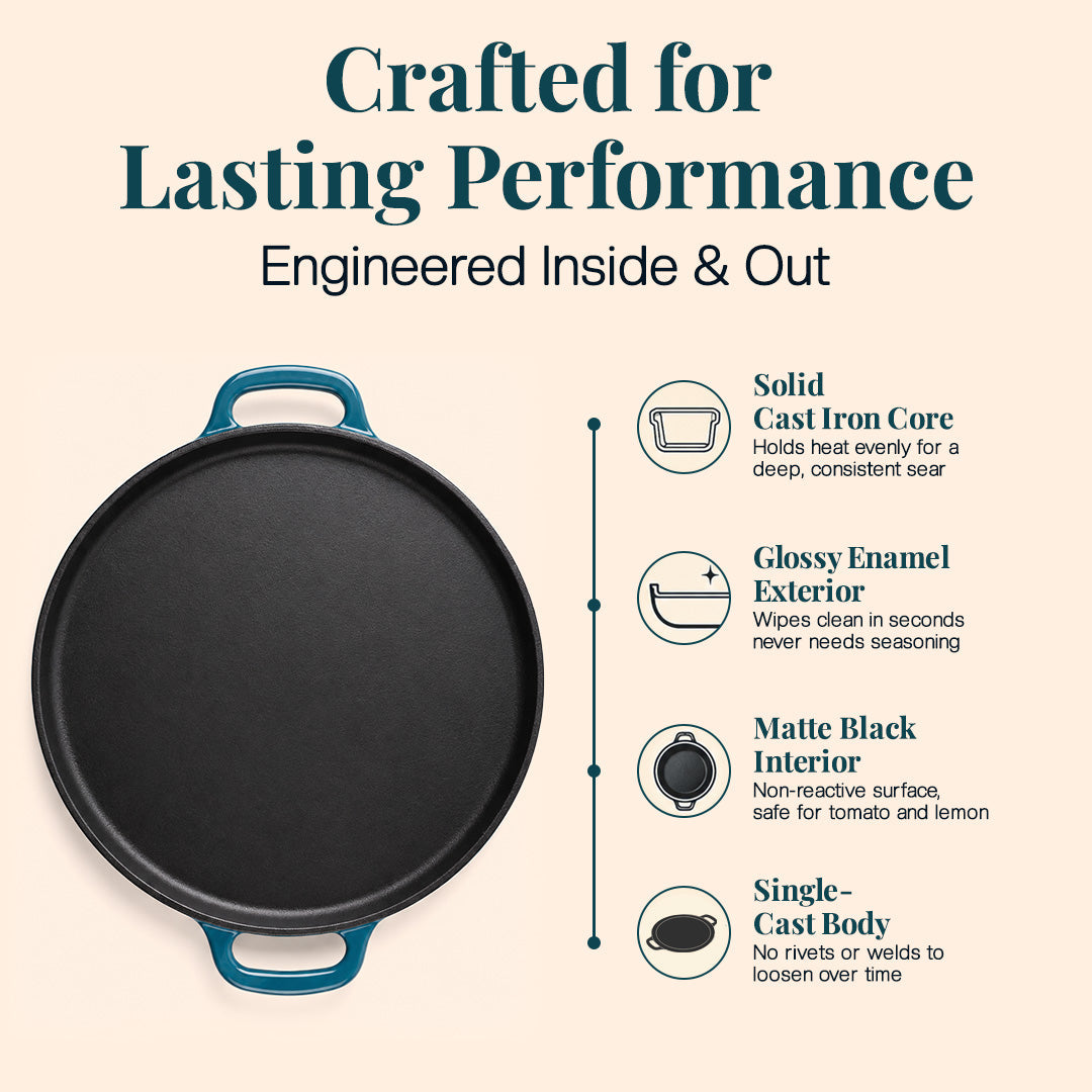 Crownstone Enameled Cast Iron 12"/30cm Tawa