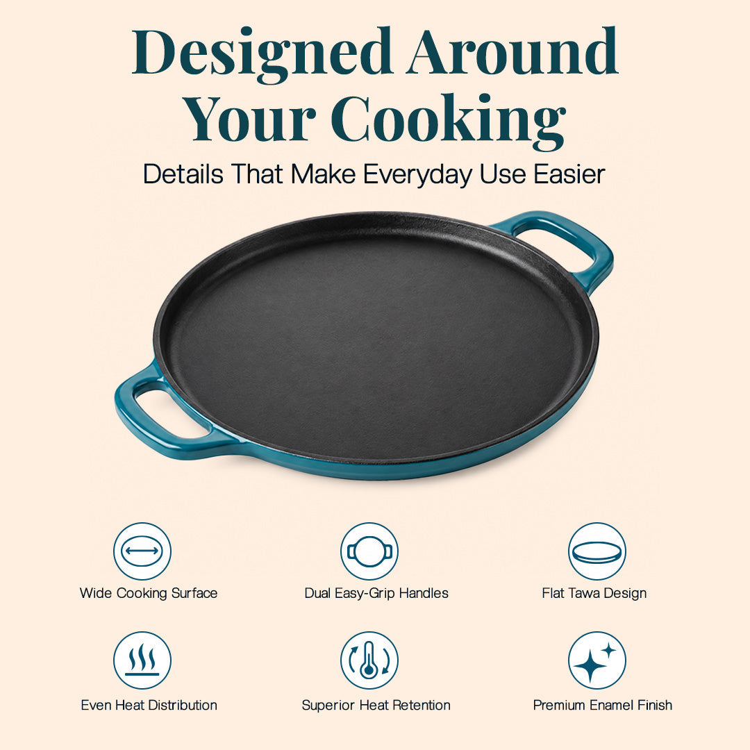 Crownstone Enameled Cast Iron 12"/30cm Tawa