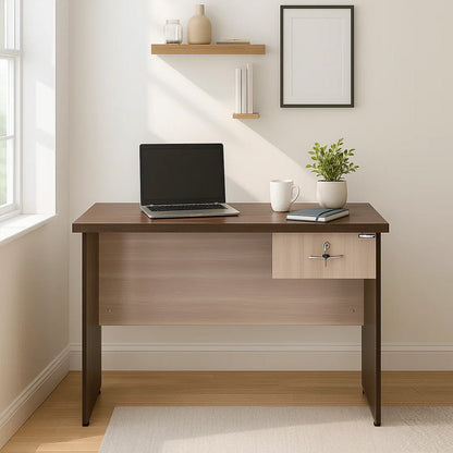 Nilkamal Enzo Office 3 ft Table (Brown & Cloud Ash)