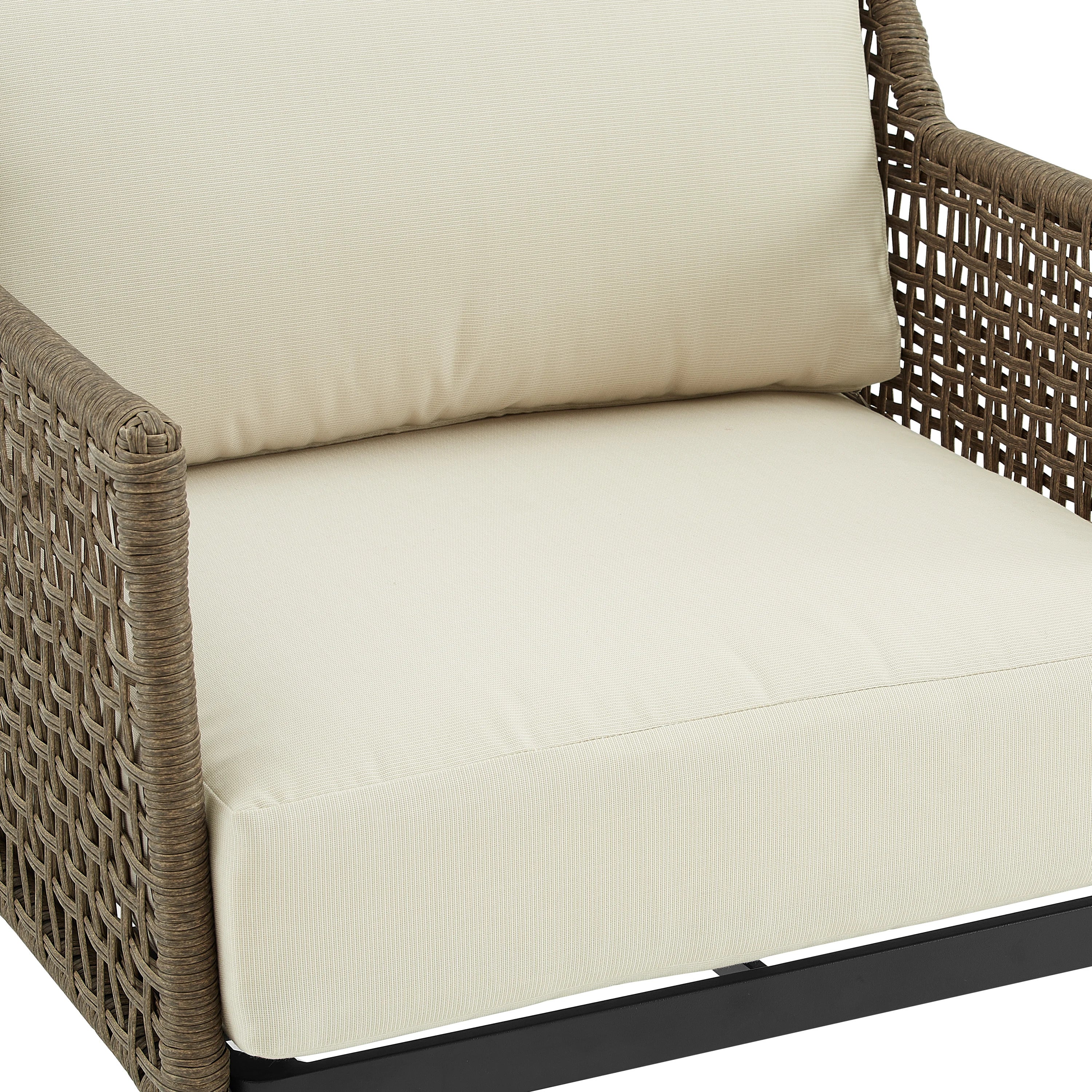 Fuente Outdoor Sofa Set 2 Seater , 2 Single seater and 1 Center Table (Cream+ Brown)
