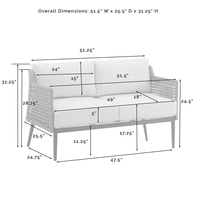 Fuente Outdoor Sofa Set 2 Seater , 2 Single seater and 1 Center Table (Cream+ Brown)