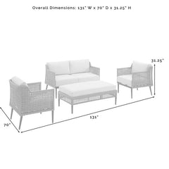 Fuente Outdoor Sofa Set 2 Seater , 2 Single seater and 1 Center Table (Cream+ Brown)