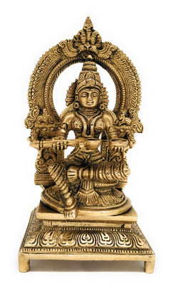 Handcrafted Brass Annapurna Devi Idol – Peetal Annapurneshwari | Kashi Annapoorani | Tamil Annapurna Thayar Murti for Pooja, Home Temple & Gift, Gold, 8.5 Inch, 1 Piece