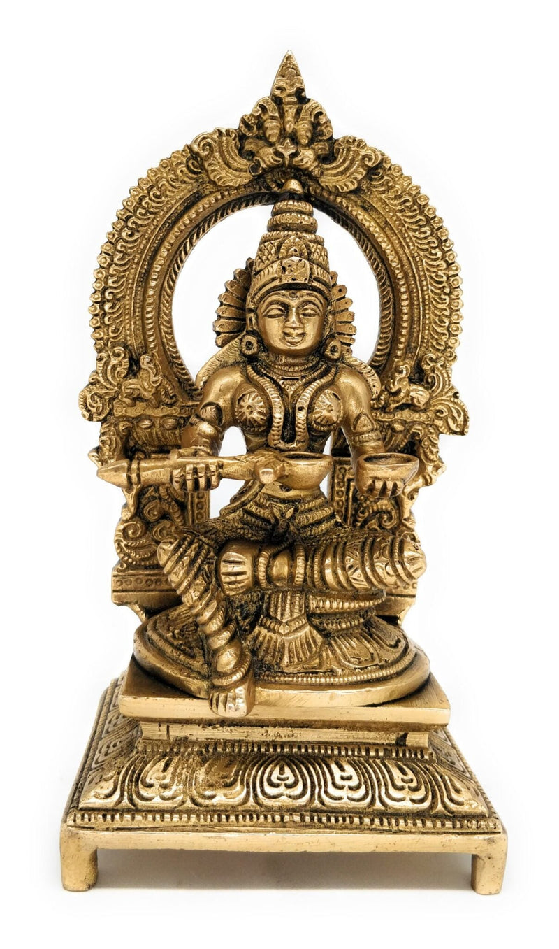 Handcrafted Brass Annapurna Devi Idol – Peetal Annapurneshwari | Kashi Annapoorani | Tamil Annapurna Thayar Murti for Pooja, Home Temple & Gift, Gold, 8.5 Inch, 1 Piece