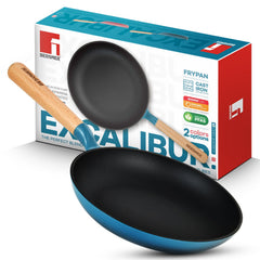 Bergner Excalibur Light Cast Iron Frypan 18cm - Induction Bottom, Blue