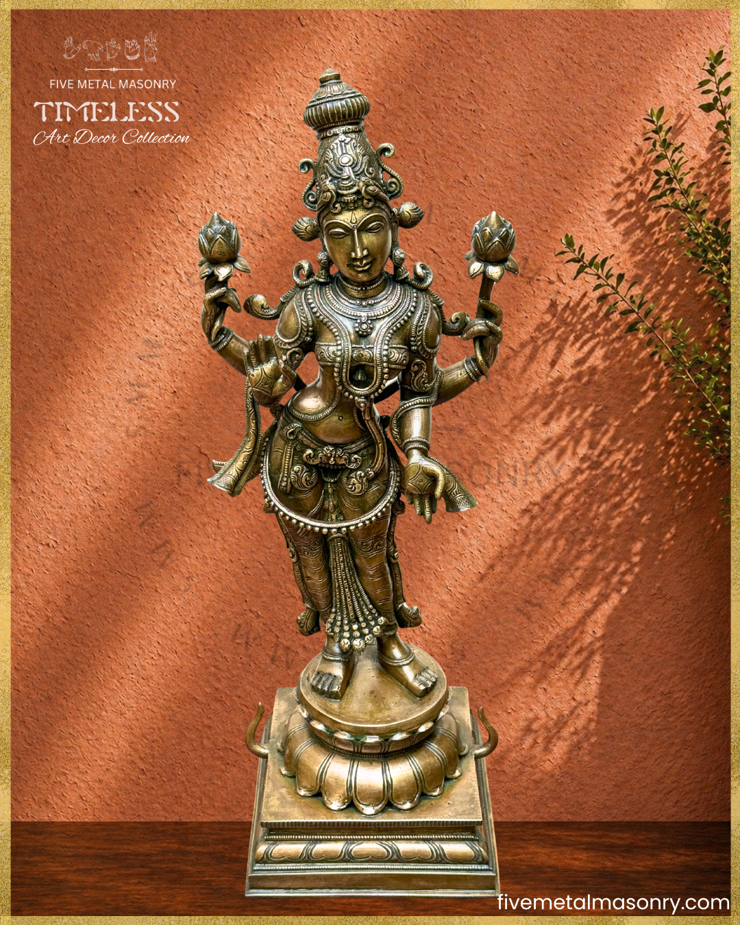 Lakshmi Panchaloha Bronze Icon - 20" Standing - Timeless Collection