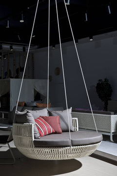 Monkid Three Seater Hanging Swing Without Stand For Balcony , Garden Swing (Cream )
