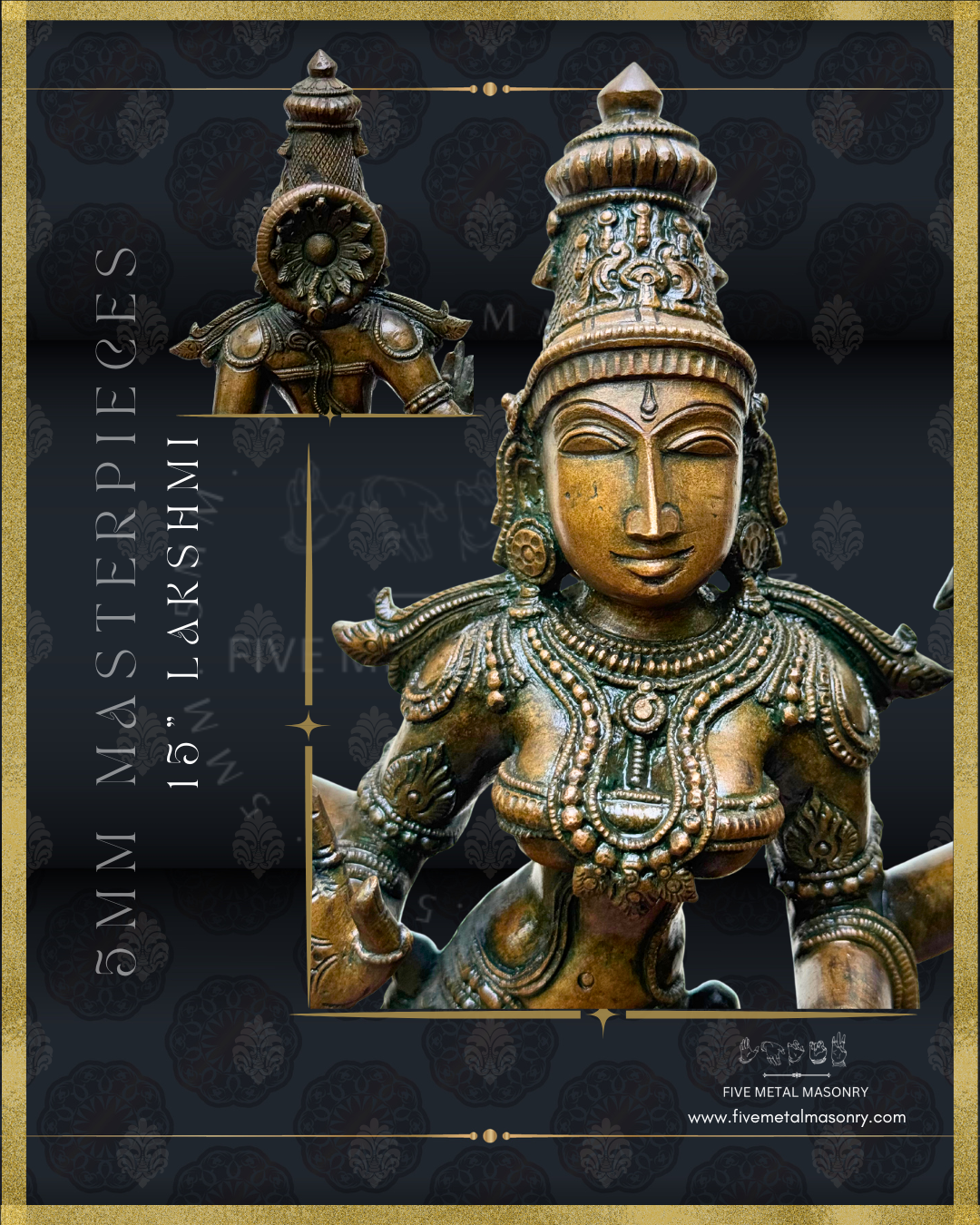 Lakshmi - Panchaloha Bronze Icon - 15" Standing - Masterpieces Collection