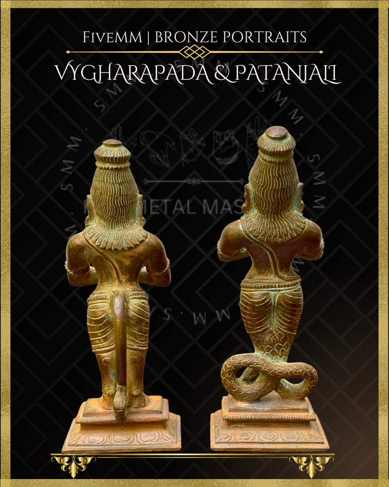 Vyghara-pada and Patanjali Panchaloha Bronze Icon Set - 6"