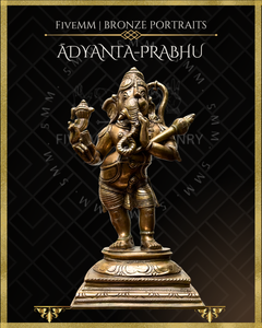 Adyanta-Prabhu:Ganesa-Hanuman composite Panchaloha Bronze Icon - 9"