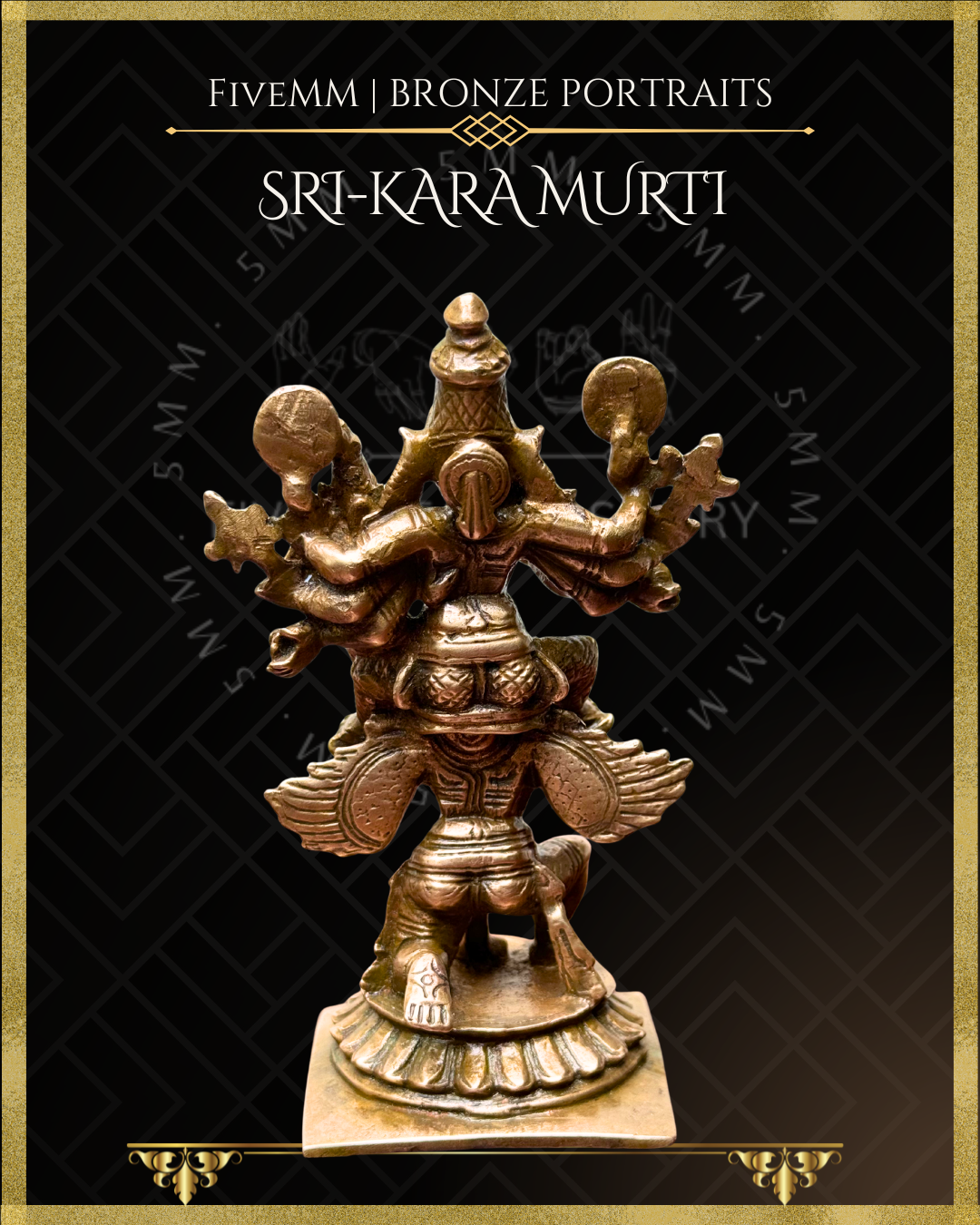 Vishnu with Lakshmi on Garuda Panchaloha Bronze Icon - 5"
