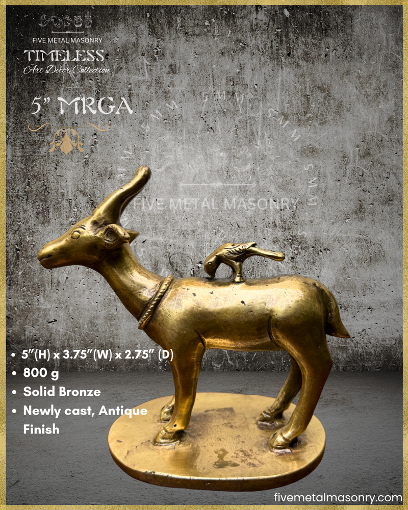 Mrga:Deer Panchaloha Bronze Icon - 5"- Timeless Collection