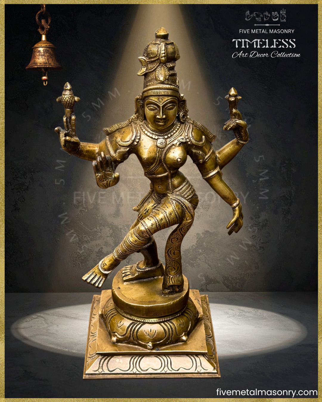 Ardhanarisvara | Shiva-Parvati composite Panchaloha Bronze Icon - 13"- Timeless Collection