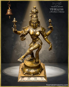 Ardhanarisvara | Shiva-Parvati composite Panchaloha Bronze Icon - 13"- Timeless Collection