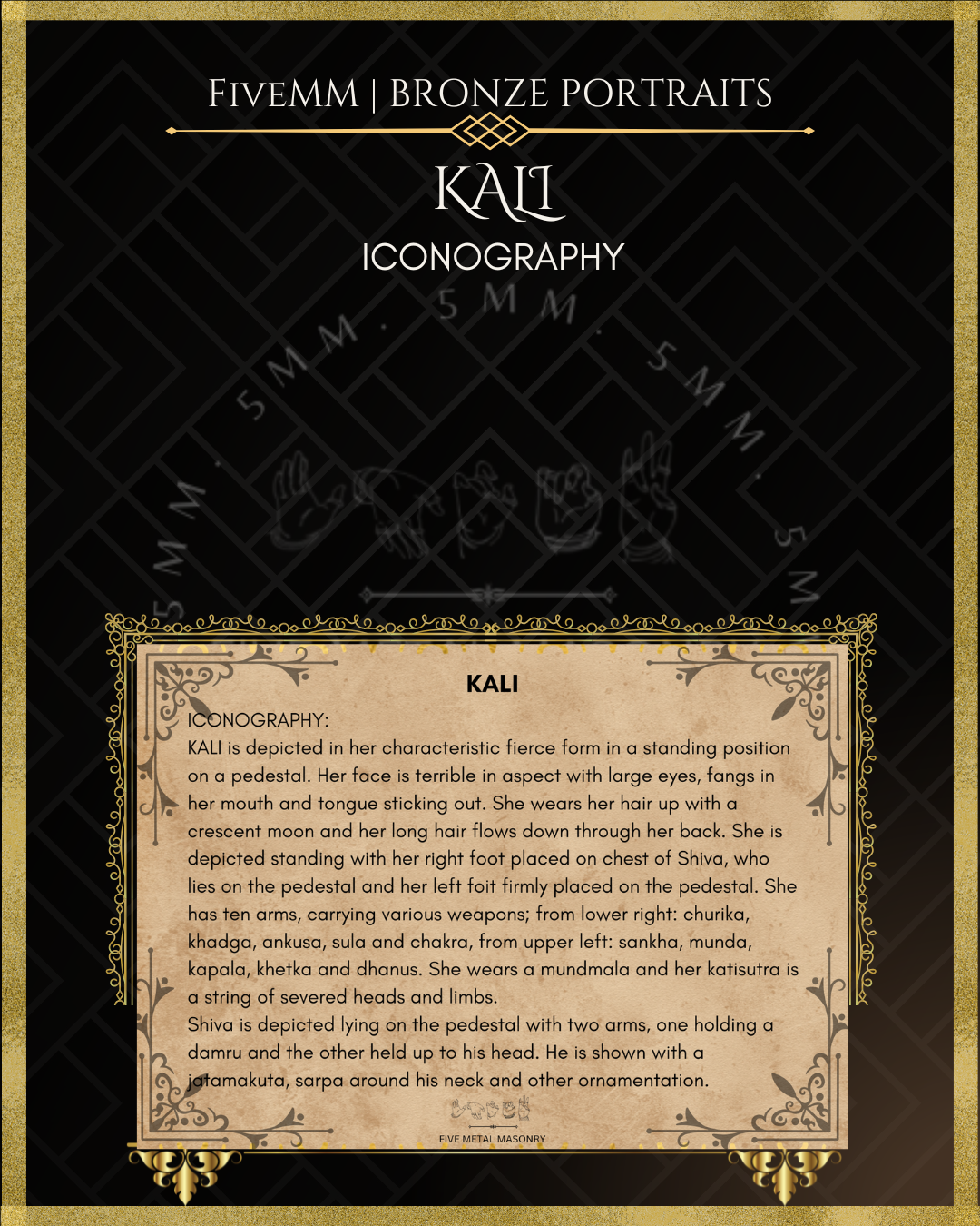 Kali Panchaloha Bronze Icon - 6"
