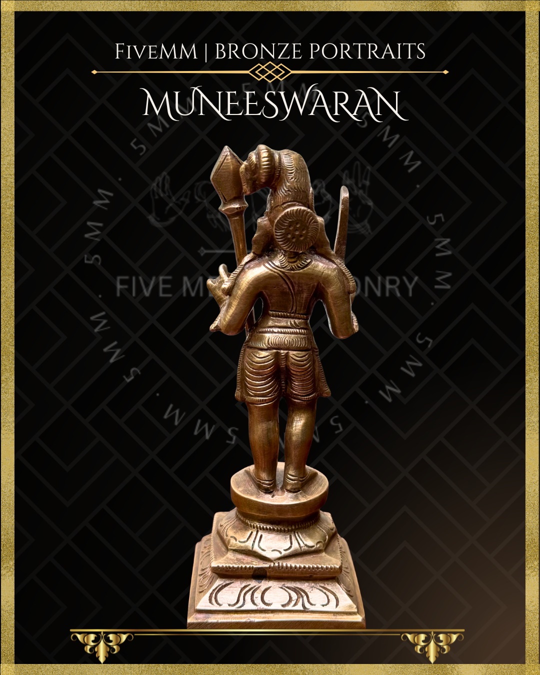 Muneeswaran Panchaloha Bronze Icon - 6.5"