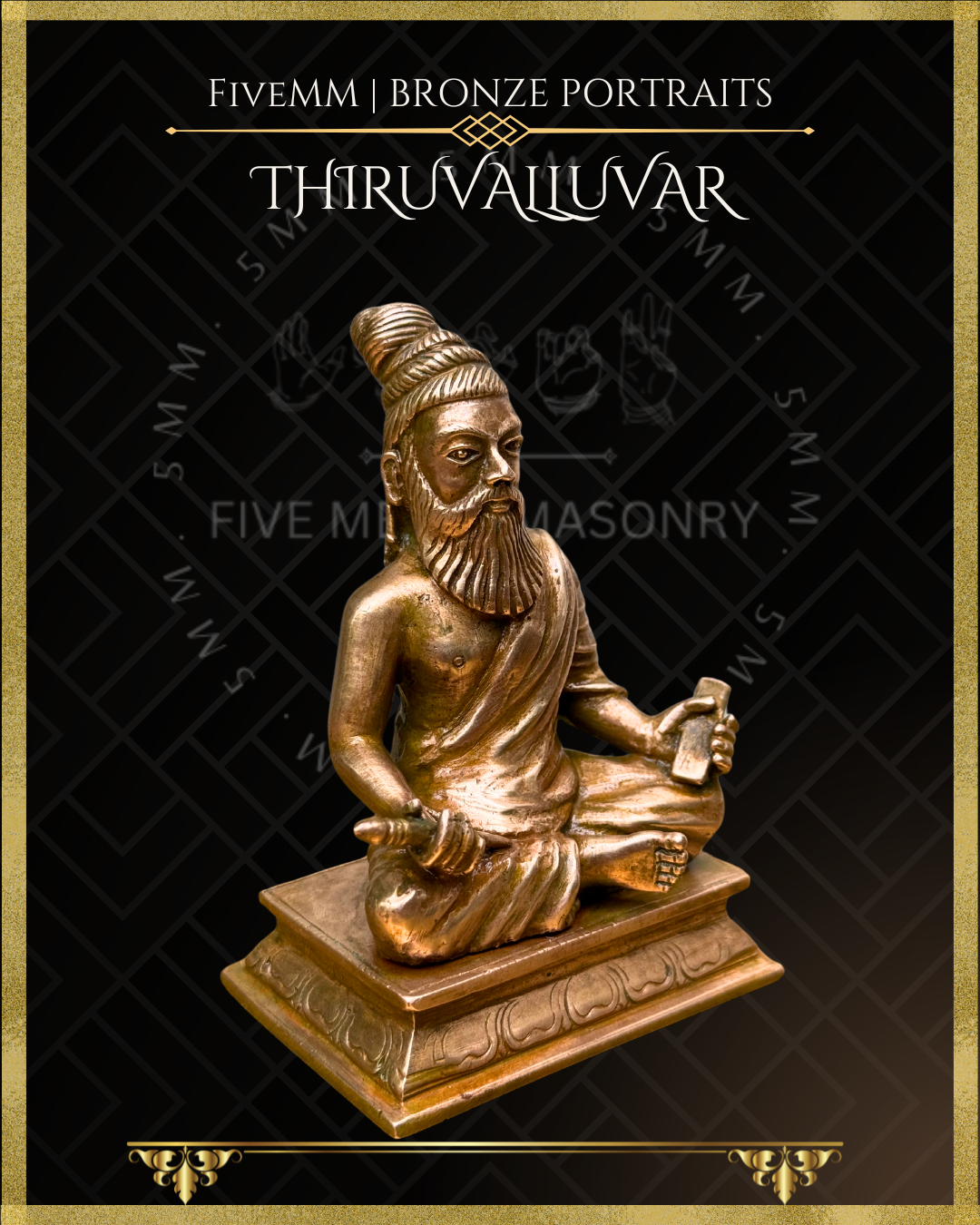Thiruvalluvar- Tamil Poet and Sage - Panchaloha Bronze Icon -3.5" - Antique finish