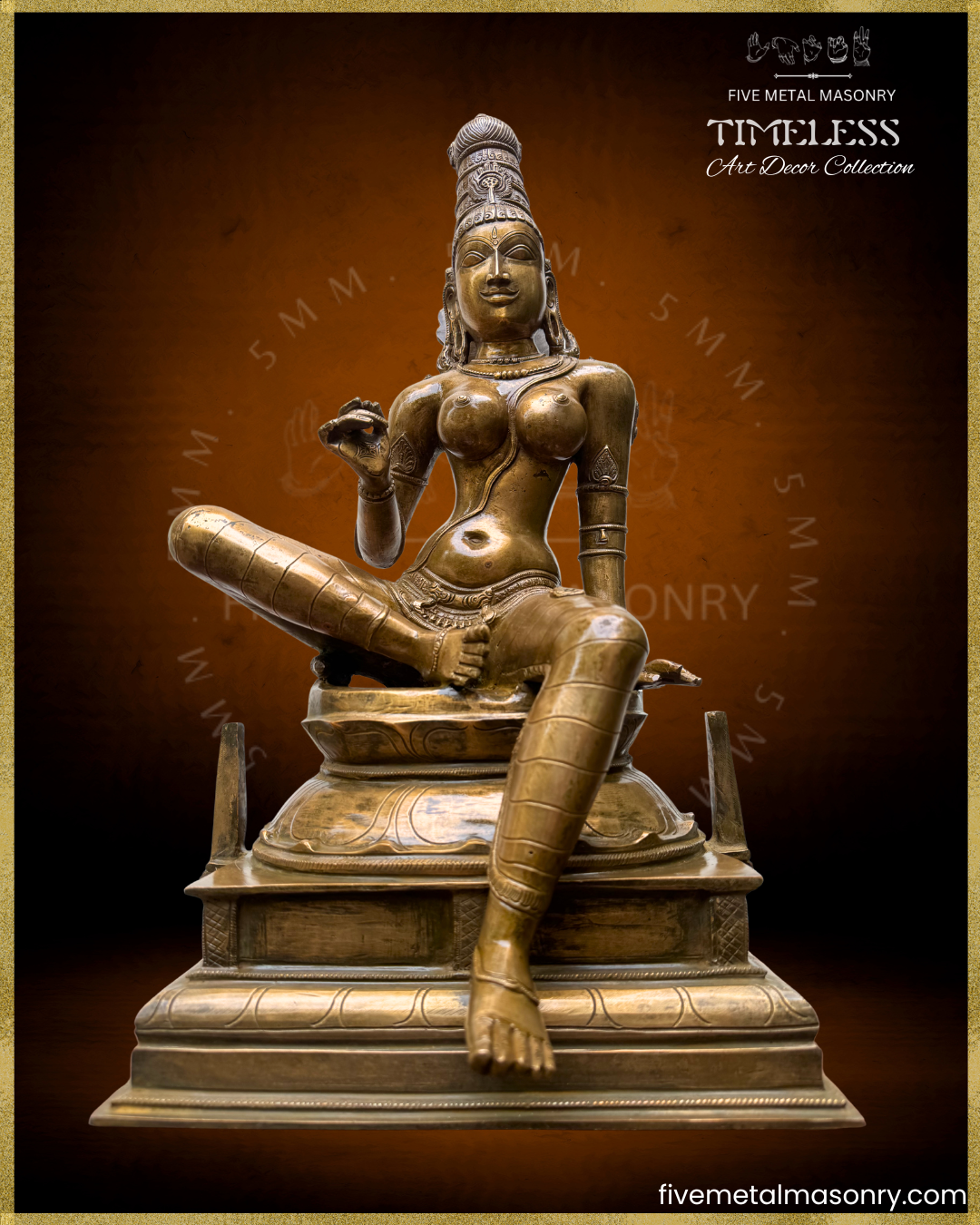 Parvati as Boga Shakti Panchaloha Bronze Icon - 21" - Timeless Collection