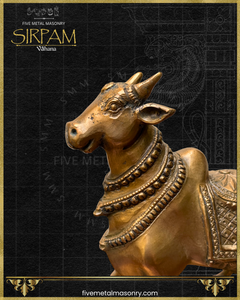Vrsabha(Nandi) : Bull Panchaloha Bronze Icon - 8" - Sirpam Collection