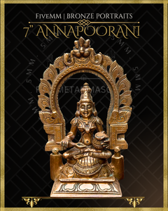 Annapoorani / Annapurna Panchaloha Bronze Icon - 7" with arch