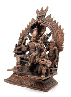 Handcrafted Copper Vishnu Idol, Lord Narayana Lakshmi Vishnu Murti for Home Temple, Pooja & Spiritual Decor,Brown, 6.5 Inch, 1 Piece