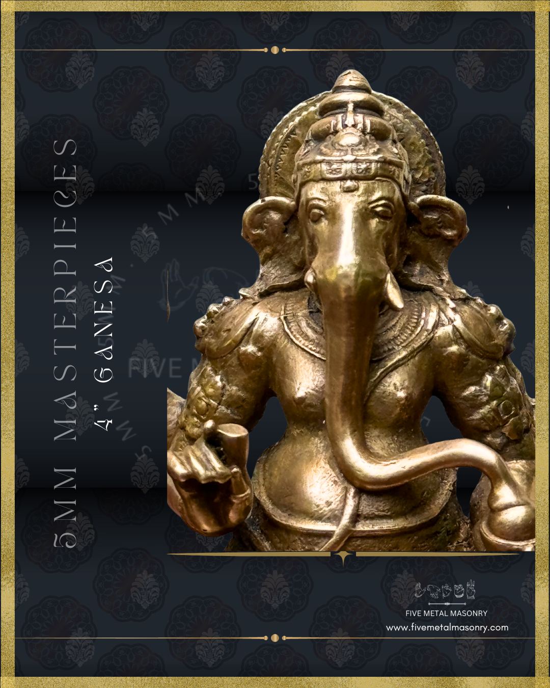 Ganesa Panchaloha Bronze Icon - 4"-  Masterpieces Collection