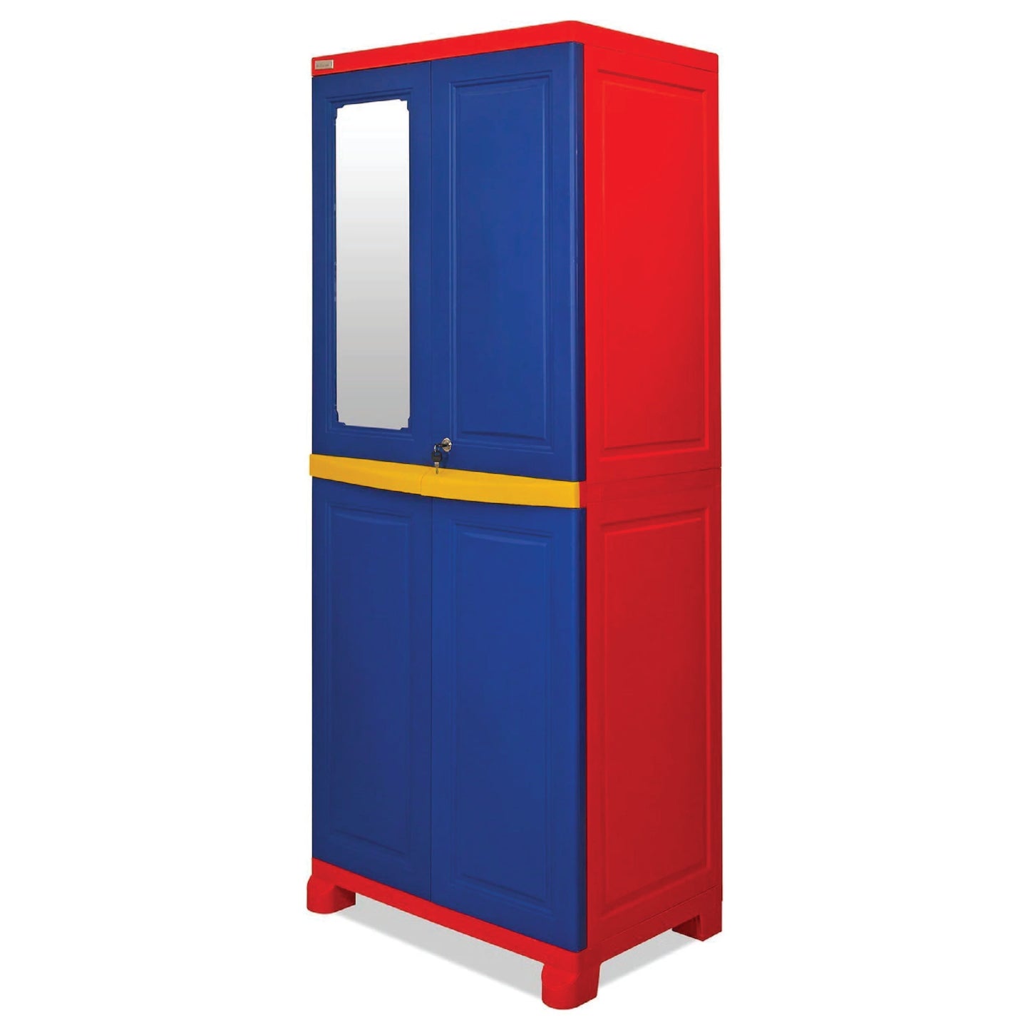 Nilkamal Freedom Big Mirror Cabinet (Pepsi Blue / Bright Red / Yellow)