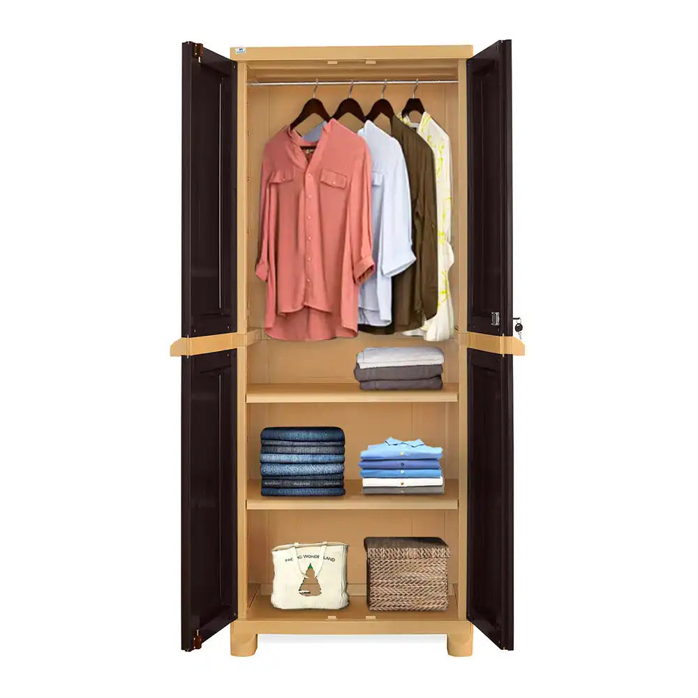 Nilkamal Freedom Big 1 (FB1) Plastic Storage Cabinet (Weathered Brown and Biscuit)