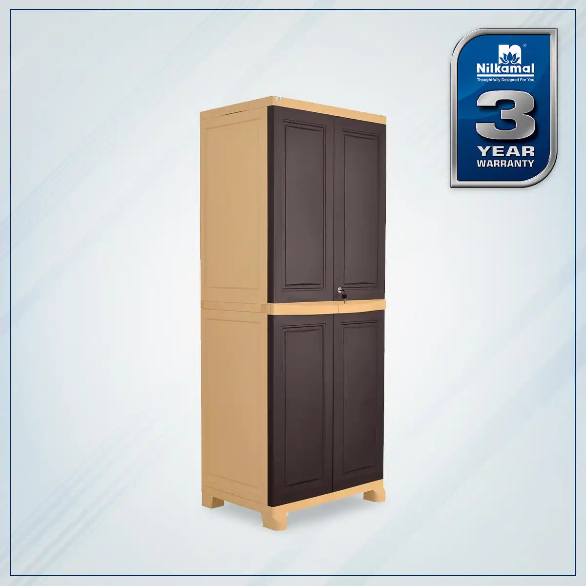 Nilkamal Freedom Big 1 (FB1) Plastic Storage Cabinet (Weathered Brown and Biscuit)