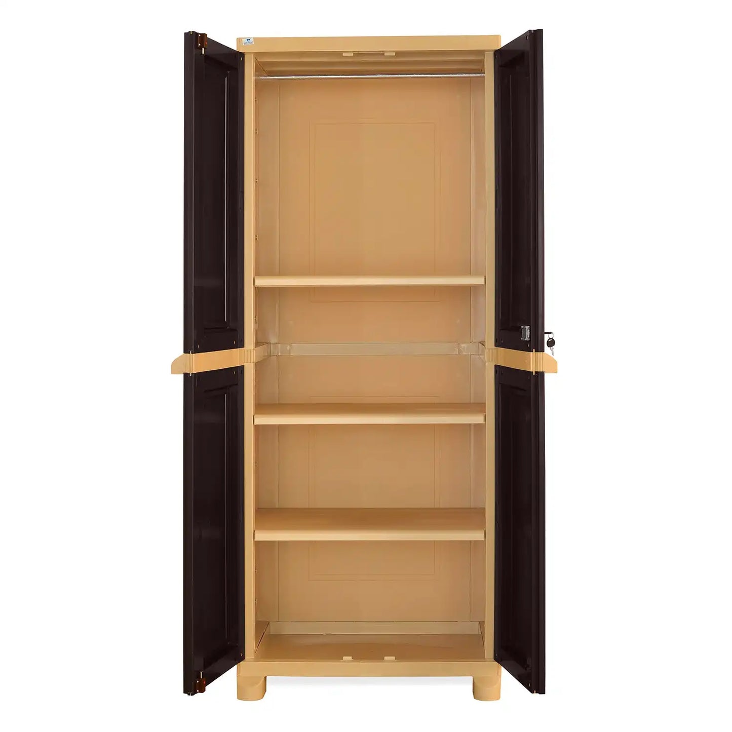 Nilkamal Freedom Big 1 (FB1) Plastic Storage Cabinet (Weathered Brown and Biscuit)