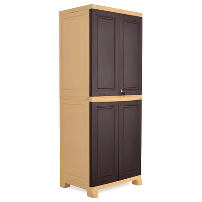 Nilkamal Freedom Big 1 (FB1) Plastic Storage Cabinet (Weathered Brown and Biscuit)