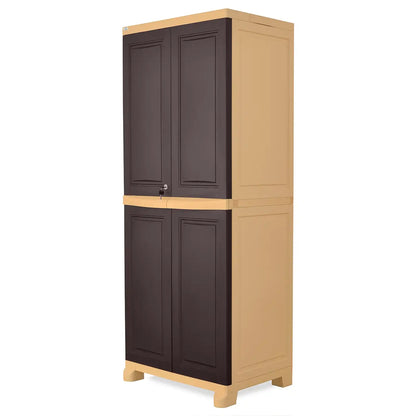 Nilkamal Freedom Big 1 (FB1) Plastic Storage Cabinet (Weathered Brown and Biscuit)