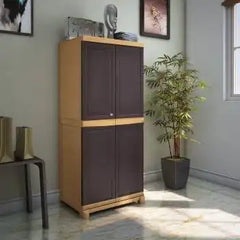 Nilkamal Freedom Big 1 (FB1) Plastic Storage Cabinet (Weathered Brown and Biscuit)