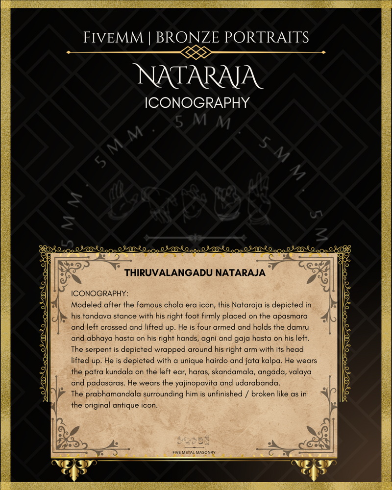 Nataraja Panchaloha Bronze Icon - 6" (without arch)