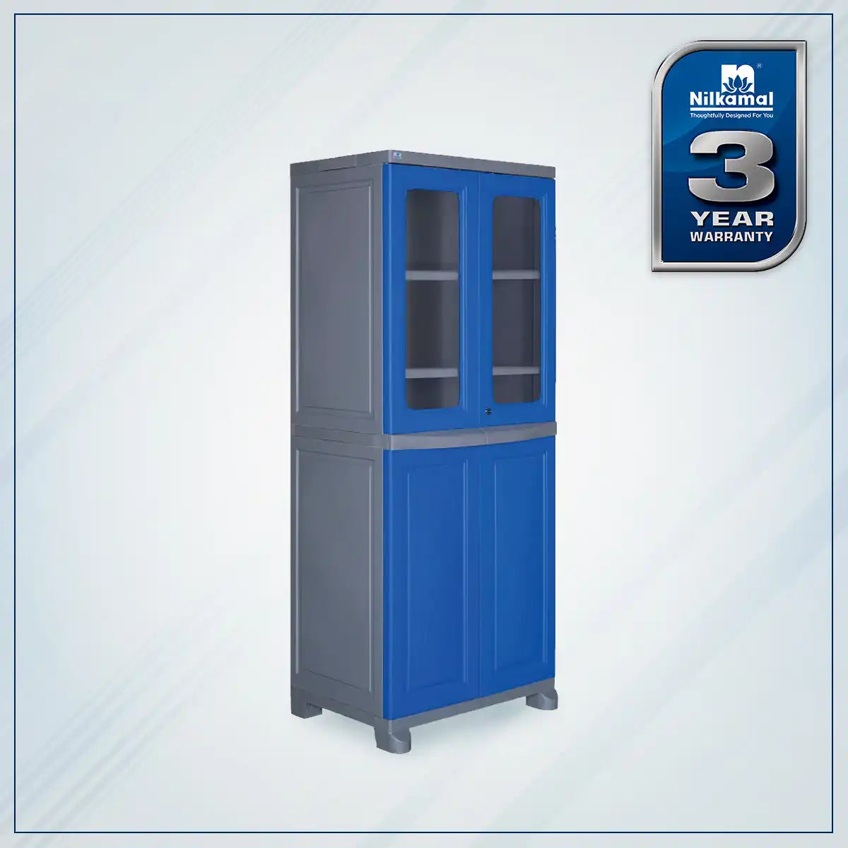 Nilkamal Freedom Big 2 Plastic Cabinet (Deep Blue & Grey)