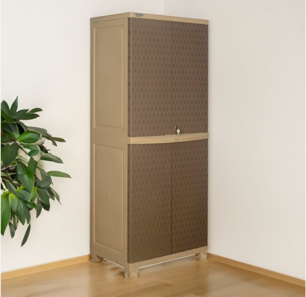 Nilkamal Freedom Big 6 (FB 6) Plastic Storage Cabinet (Ratan Dark Beige / New Cream)