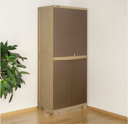 Nilkamal Freedom Big 6 (FB 6) Plastic Storage Cabinet (Ratan Dark Beige / New Cream)