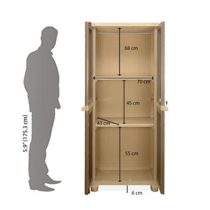 Nilkamal Freedom Big 6 (FB 6) Plastic Storage Cabinet (Ratan Dark Beige / New Cream)