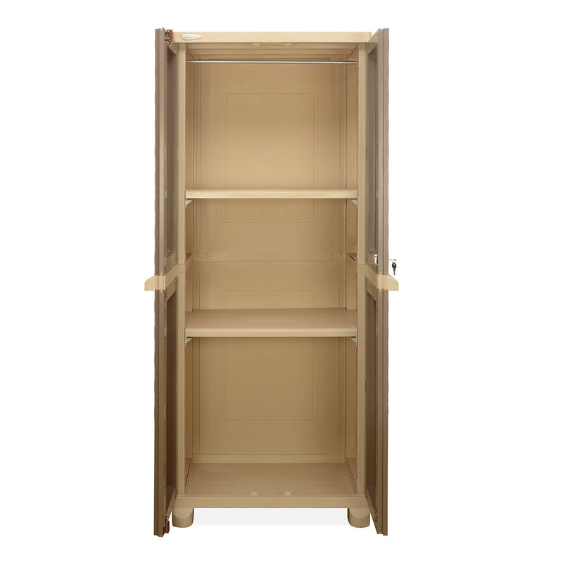 Nilkamal Freedom Big 6 (FB 6) Plastic Storage Cabinet (Ratan Dark Beige / New Cream)