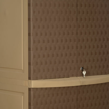 Nilkamal Freedom Big 6 (FB 6) Plastic Storage Cabinet (Ratan Dark Beige / New Cream)