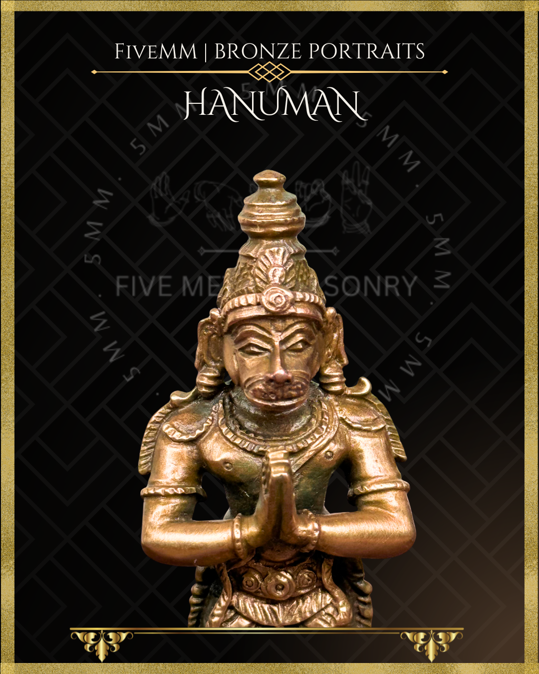 Hanuman Panchaloha Bronze Icon - 5.5"