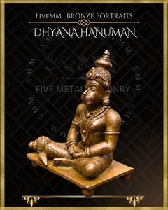 Dhyana Hanuman Panchaloha Bronze Icon - 3.5" Seated