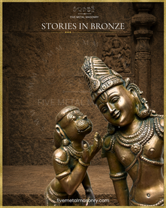 Rama and Hanuman in Sita Sandesa | Panchaloha Bronze Icon - 10" | Stories in Bronze Collection | Made to Order