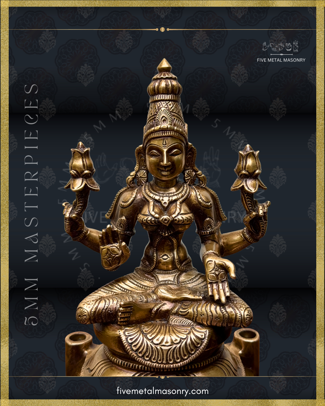 Lakshmi Panchaloha Bronze Icon - 10" with arch - Masterpieces Collection