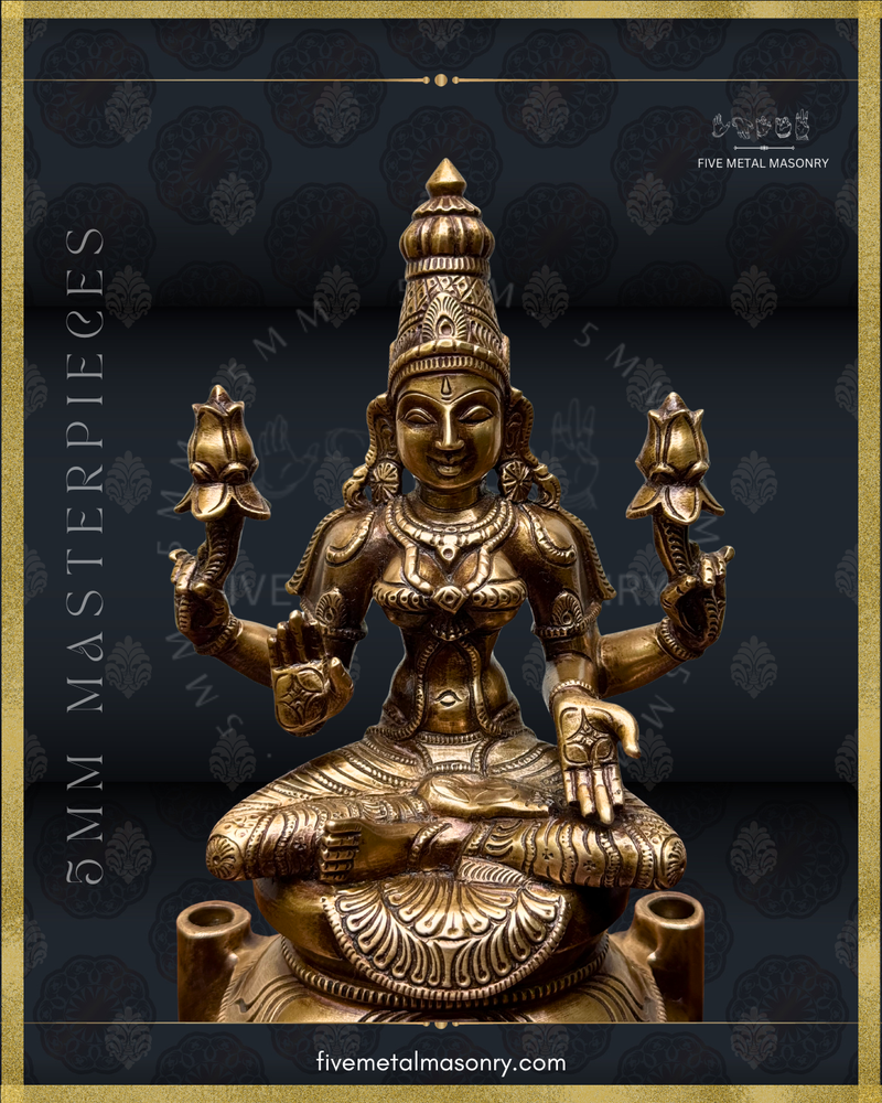 Lakshmi Panchaloha Bronze Icon - 10" with arch - Masterpieces Collection