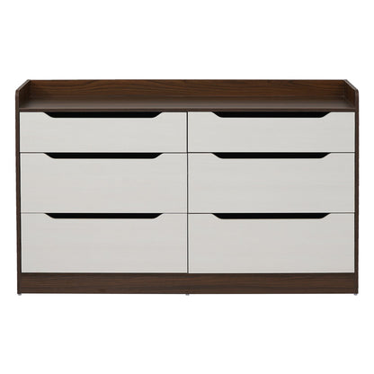 Nilkamal Febian Chest of 6 Drawers (Walnut & White)