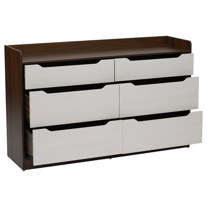 Nilkamal Febian Chest of 6 Drawers (Walnut & White)