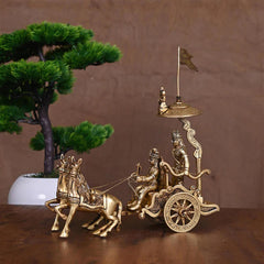 Brass Arjun And Krishna Rath